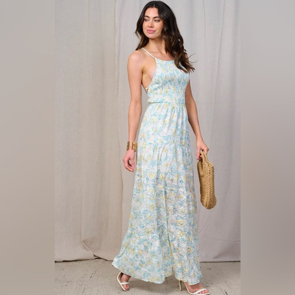 Dresses & Skirts - Floral Maxi Dress in Pastels